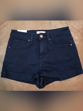 Forever 21 Navy Blue High-Rise Denim Shorts
